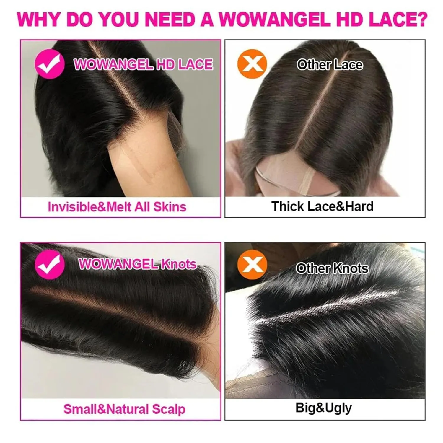 0.1mm Ultra-thin SKINLIKE Real HD Lace Closure, 2x6 Straight Human Hair Closure Pre Plucked Invisible Swiss HD Lace Closure Natural Hairline 16 Inch