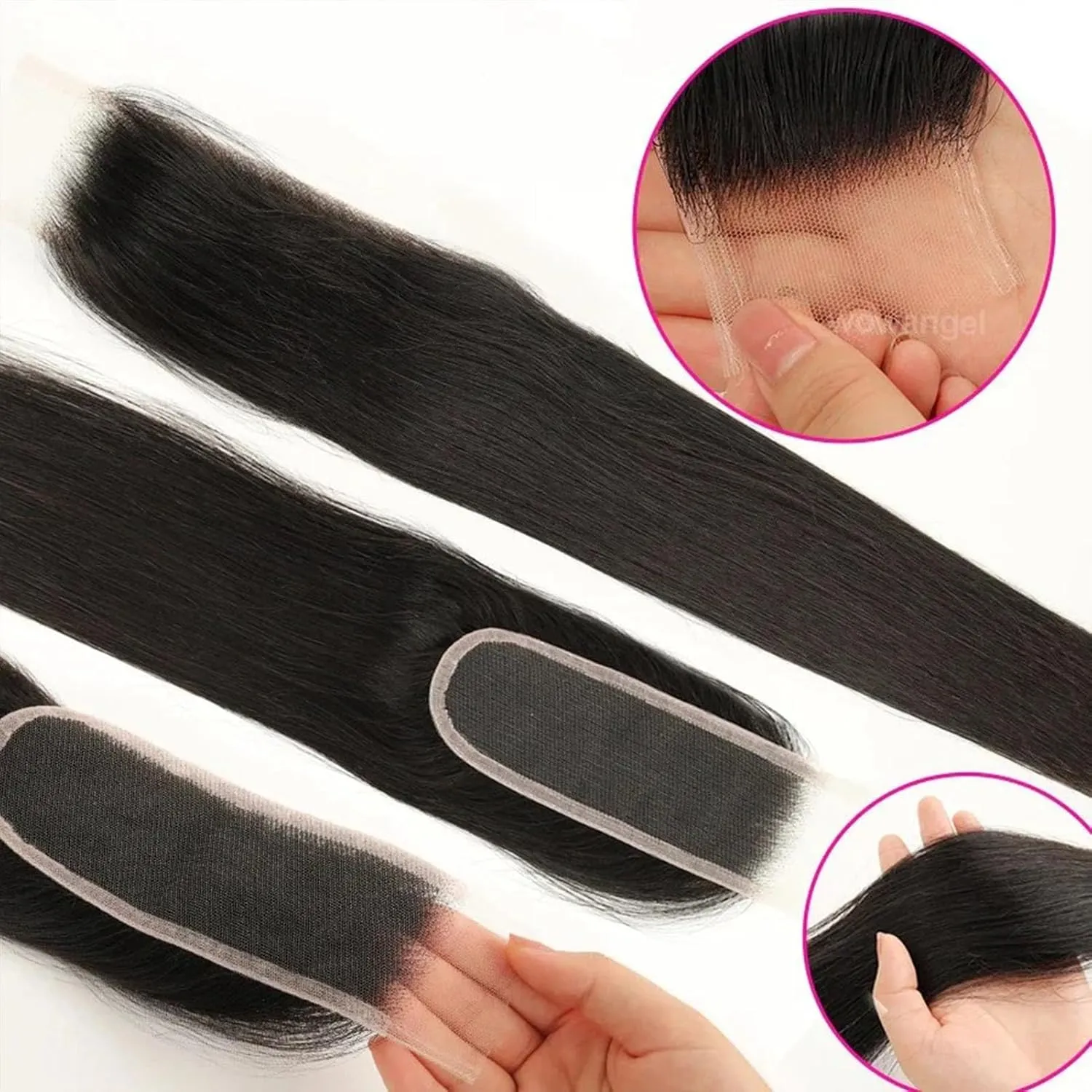 0.1mm Ultra-thin SKINLIKE Real HD Lace Closure, 2x6 Straight Human Hair Closure Pre Plucked Invisible Swiss HD Lace Closure Natural Hairline 16 Inch