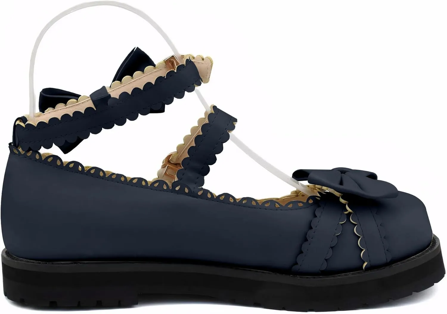 100FIXEO Women's Ankle Strap Platform Mary Janes Kawaii Goth Shoes with Bows