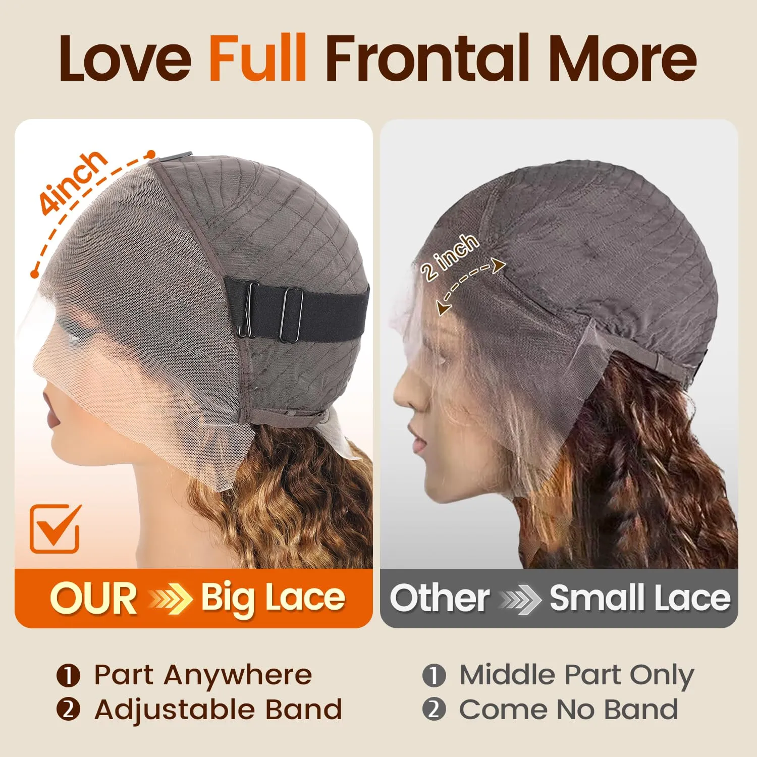 13x4 Highlight Ombre HD Lace Front Wig Human Hair 180% Density Honey Blonde Deep Wave Lace Front Wigs Human Hair Lace Front Wigs for Women P4/27 Colored Deep Curly Wave Lace Frontal Wigs (26inch)