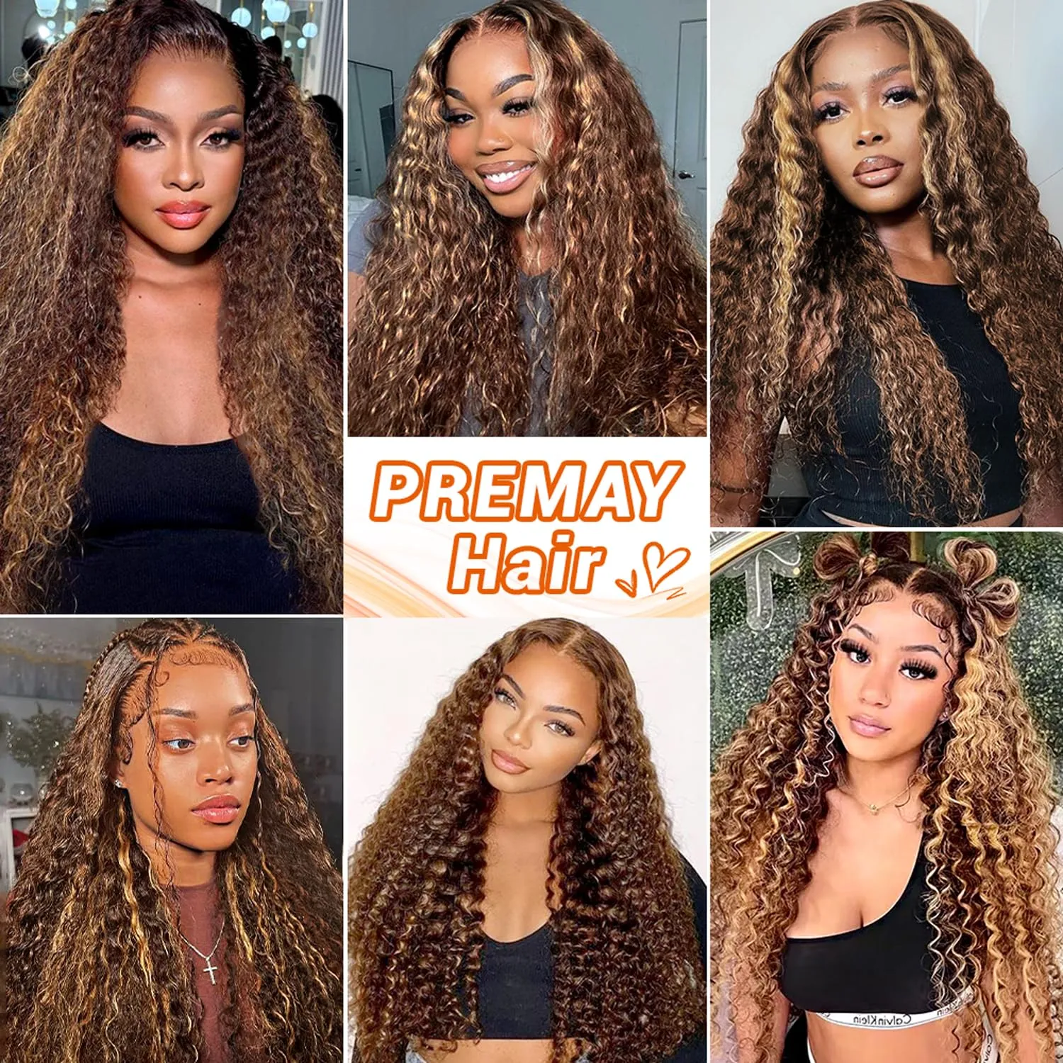 13x4 Highlight Ombre HD Lace Front Wig Human Hair 180% Density Honey Blonde Deep Wave Lace Front Wigs Human Hair Lace Front Wigs for Women P4/27 Colored Deep Curly Wave Lace Frontal Wigs (26inch)