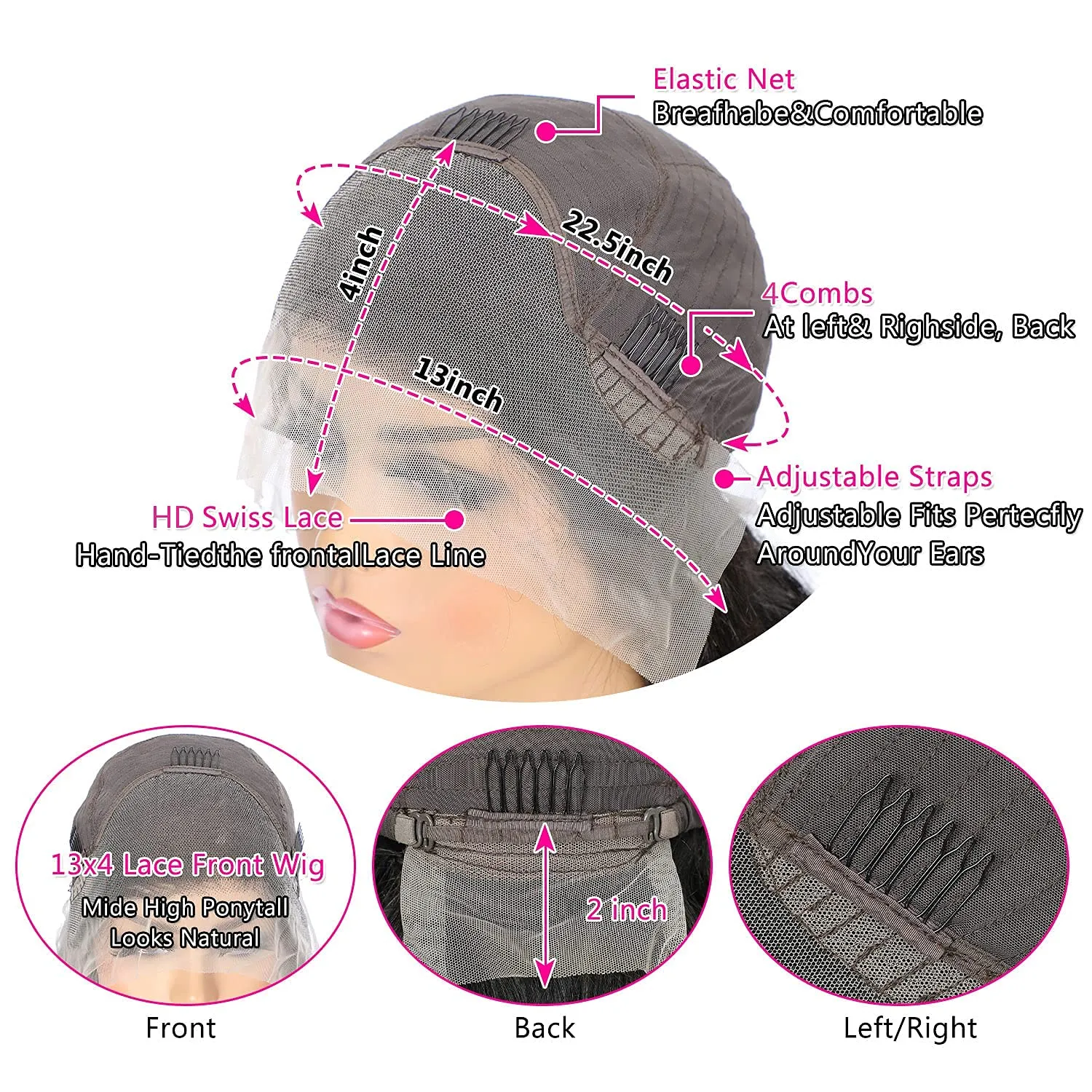 13X4 Loose Deep Wave Lace Front Wigs Human Hair 28 Inch Pre Plucked with Baby Hair 13X4 Transparent Lace Frontal Human Hair Wigs Brazilian Virgin Hair Natural Hairline Wet and Wavy 150% Density