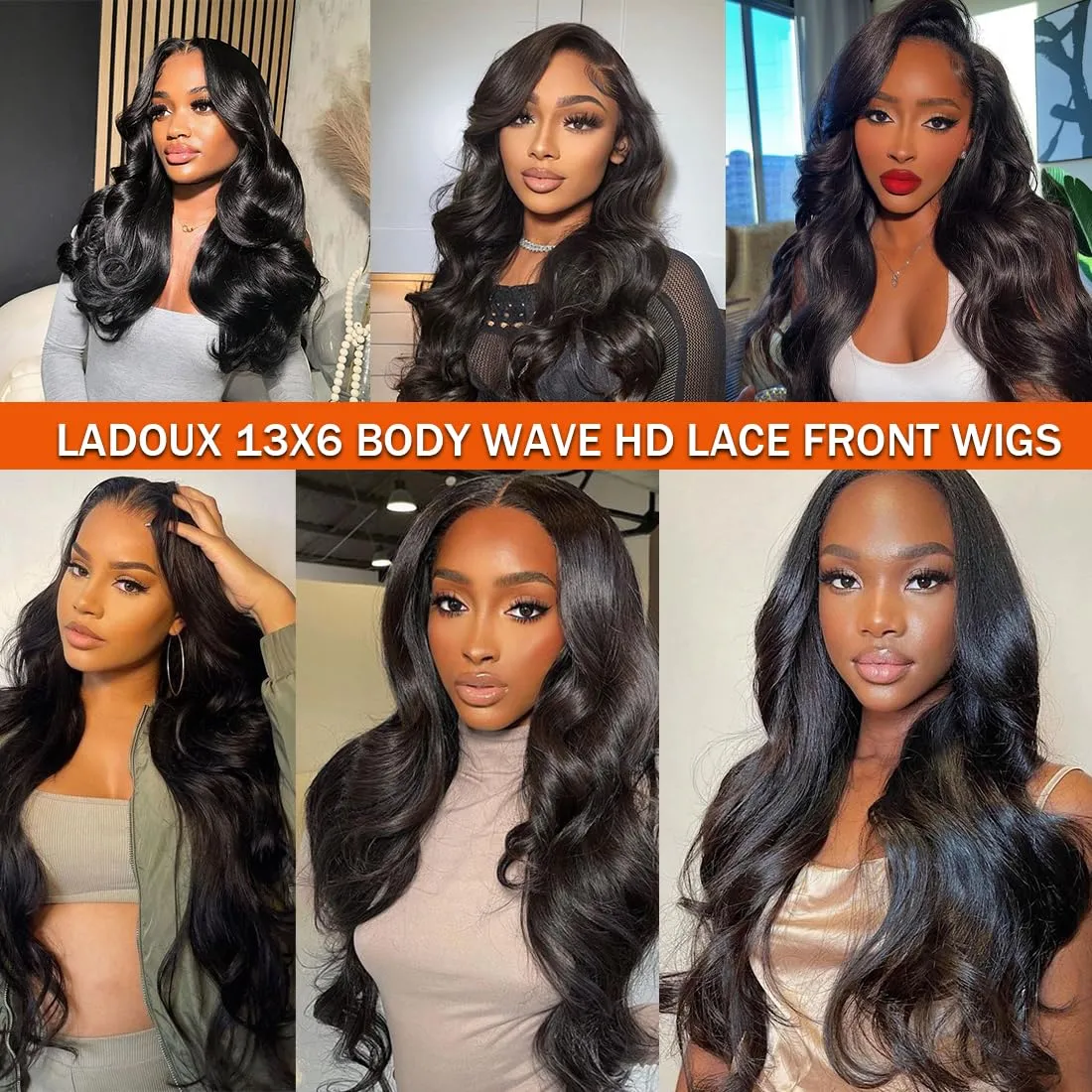 13x6 Body Wave Lace Front Wigs Human Hair Pre Plucked 20Inch 180% Density HD Transparent Lace Frontal Wigs for Women Glueless Wig with Baby Hair