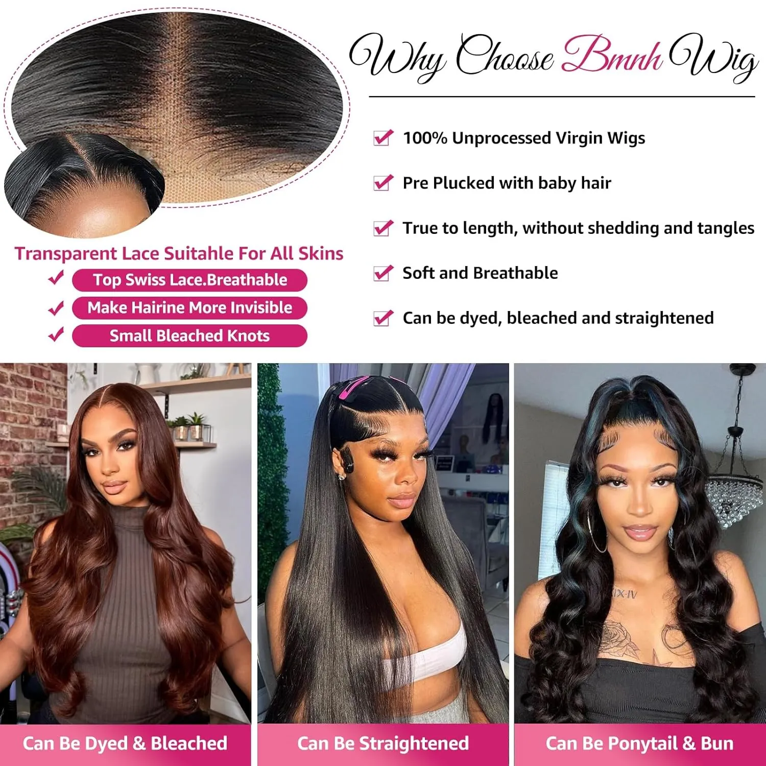 13x6 Lace Front Wigs Human Hair Pre Plucked Body Wave HD Lace Front Wigs Human Hair 13x6 HD Lace Frontal Glueless Wigs Human Hair 200 Density Brazilian Virgin Human Hair Wig for Women (26 Inch)
