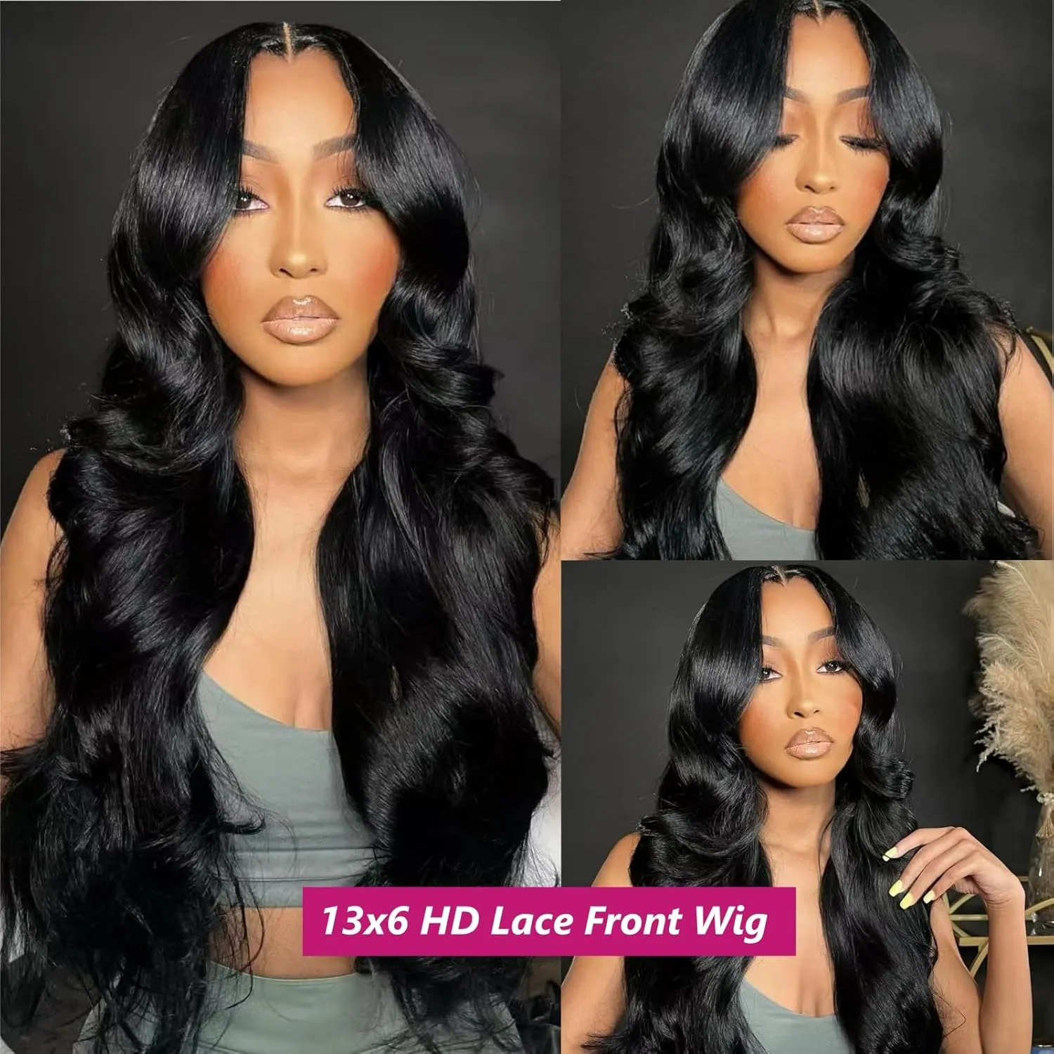 13x6 Lace Front Wigs Human Hair Pre Plucked Body Wave HD Lace Front Wigs Human Hair 13x6 HD Lace Frontal Glueless Wigs Human Hair 200 Density Brazilian Virgin Human Hair Wig for Women (26 Inch)
