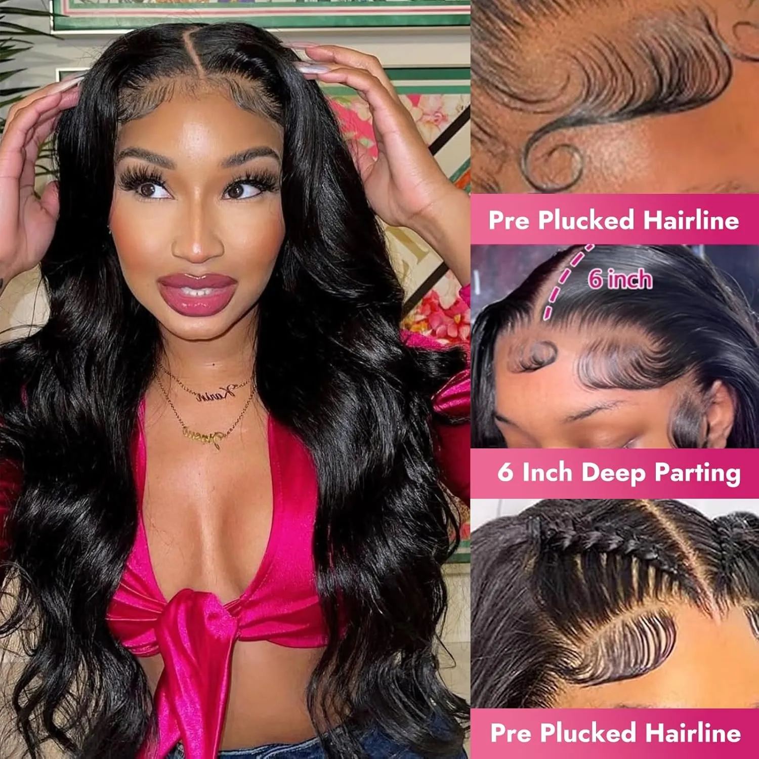 13x6 Lace Front Wigs Human Hair Pre Plucked Body Wave HD Lace Front Wigs Human Hair 13x6 HD Lace Frontal Glueless Wigs Human Hair 200 Density Brazilian Virgin Human Hair Wig for Women (26 Inch)