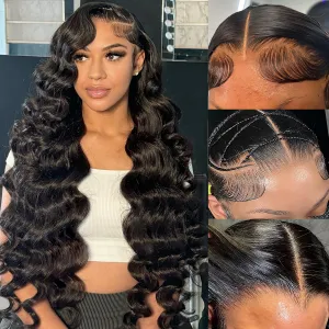 13x6 Lace Front Wigs Human Hair Pre Plucked Body Wave HD Lace Front Wigs Human Hair Glueless Wig for Women 180 Density 13x6 Frontal Wigs Body Wave Human Hair Wigs 36 Inch