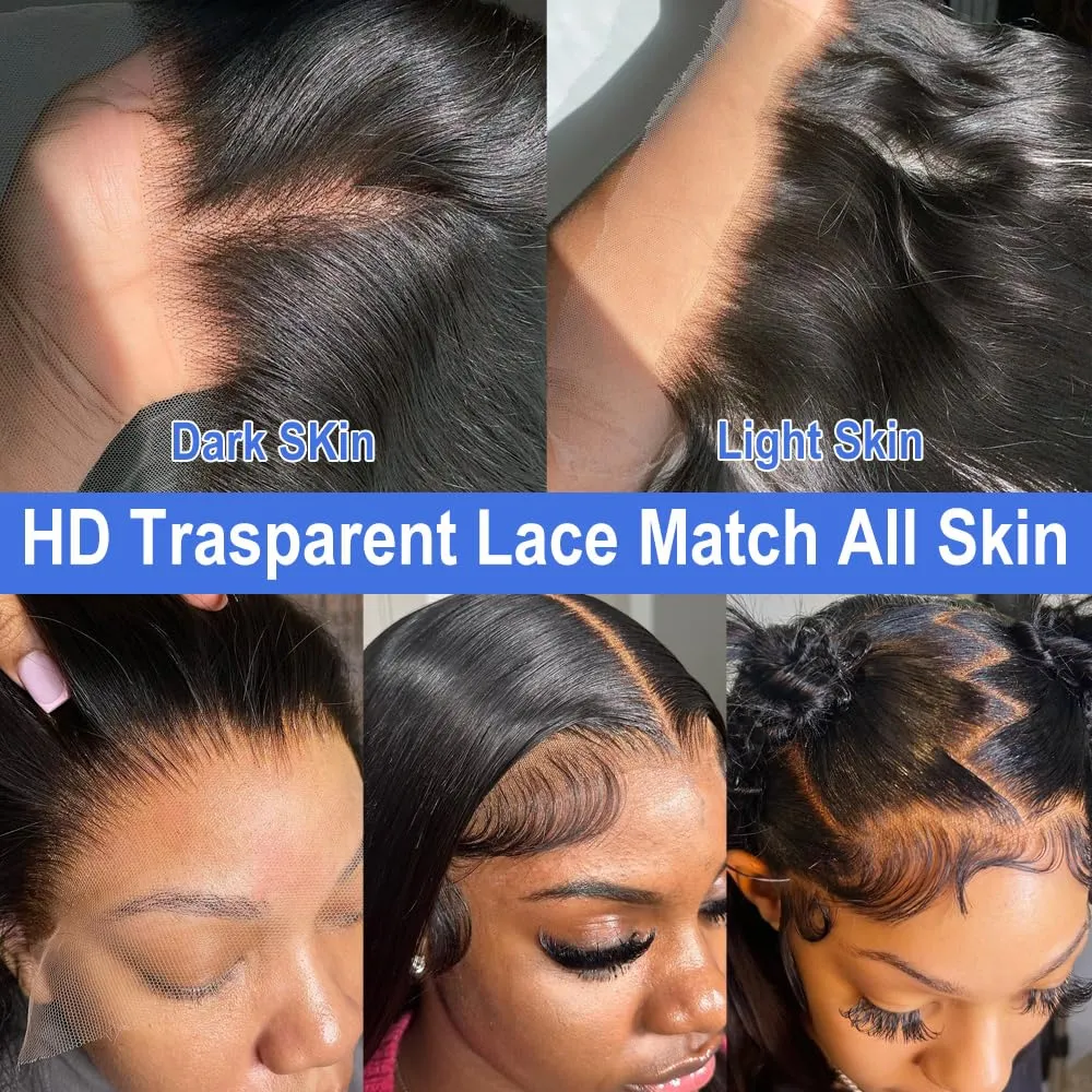 13x6 Lace Front Wigs Human Hair Pre Plucked Body Wave HD Lace Front Wigs Human Hair Glueless Wig for Women 180 Density 13x6 Frontal Wigs Body Wave Human Hair Wigs 36 Inch
