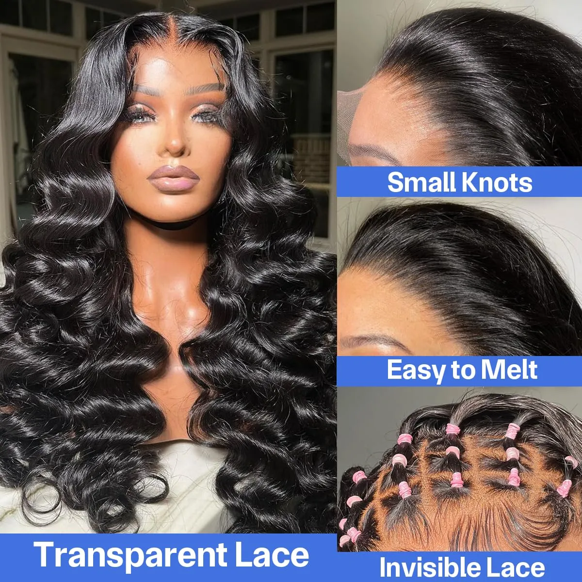 13x6 Lace Front Wigs Human Hair Pre Plucked Body Wave HD Lace Front Wigs Human Hair Glueless Wig for Women 180 Density 13x6 Frontal Wigs Body Wave Human Hair Wigs 36 Inch