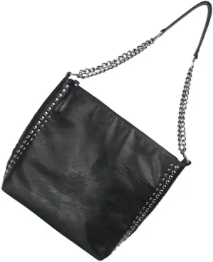 1PC Chic Rivet Shoulder Bag Large Capacity PU Leather Tote for Women Stylish Chain Design for Parties Travel Work and Shopping Durable Lightweight Smooth Touch