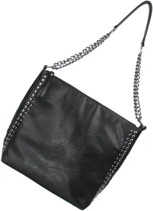 1PC Large Capacity Leather Chain Bag with Rivets for Women Stylish Shoulder Tote for Travel Parties Work and Shopping Durable Lightweight Design Chic Finish