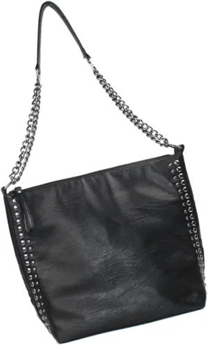 1PC Large Capacity PU Leather Shoulder Bag for Women Chic Rivet Design for Travel Parties and Daily Use Lightweight and Durable Tote with Smooth Zipper Closure