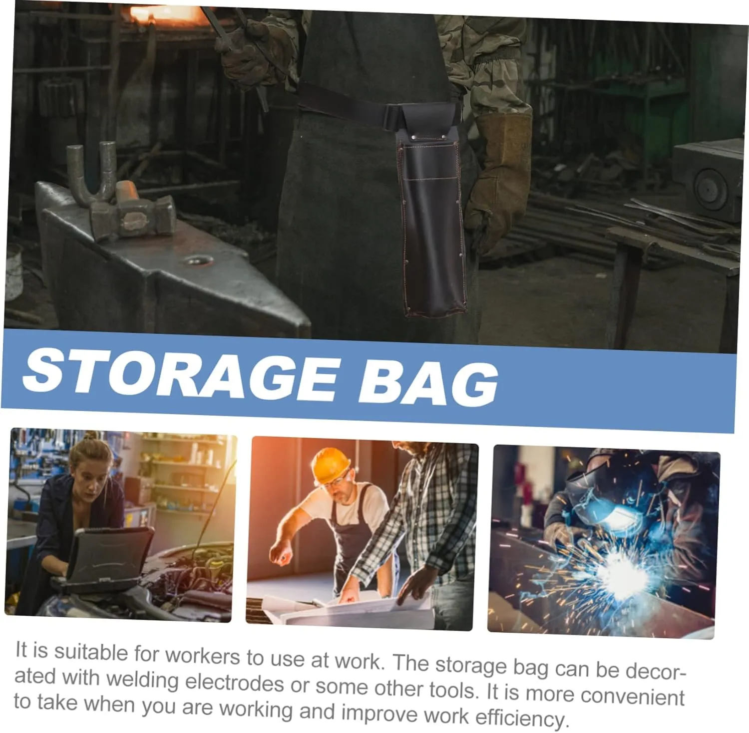 2 Pcs Welding Rod Bag Welding Rod Container Scalding Fireproof Cowhide Material