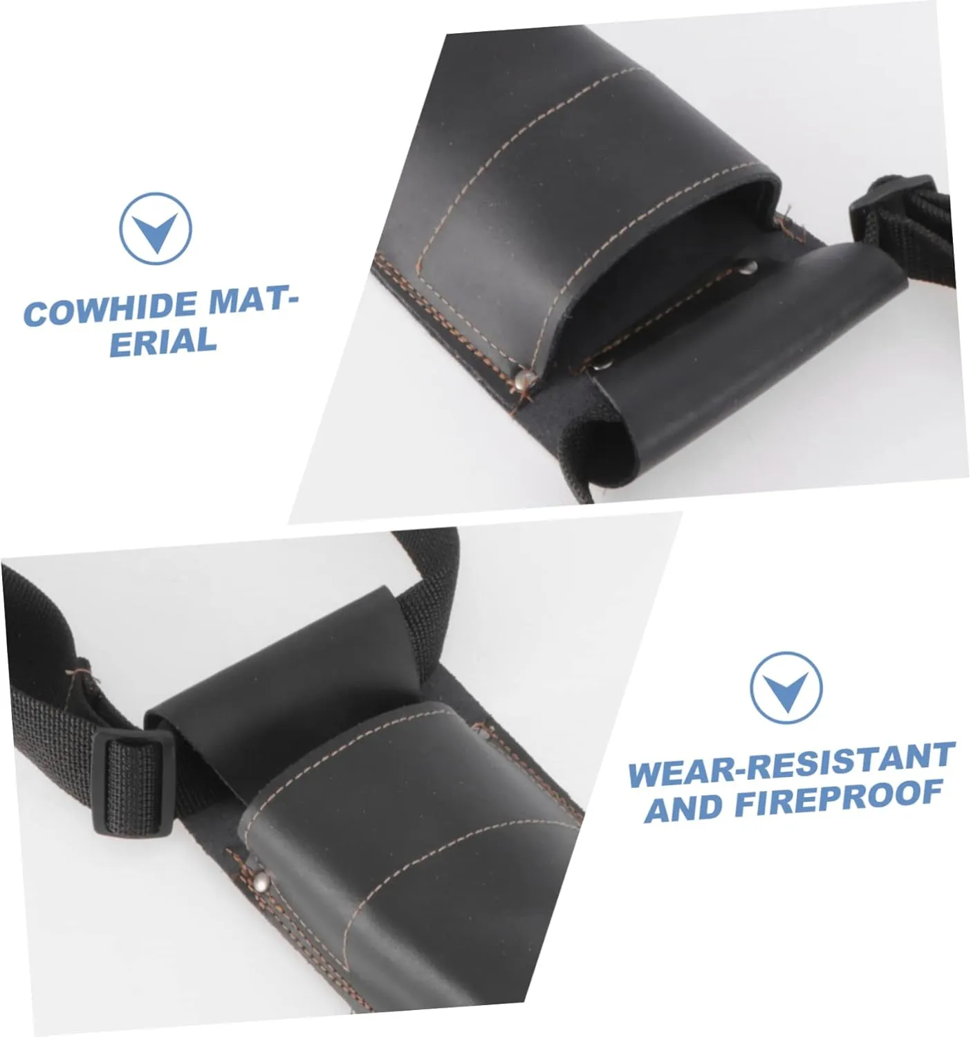 2 Pcs Welding Rod Bag Welding Rod Container Scalding Fireproof Cowhide Material