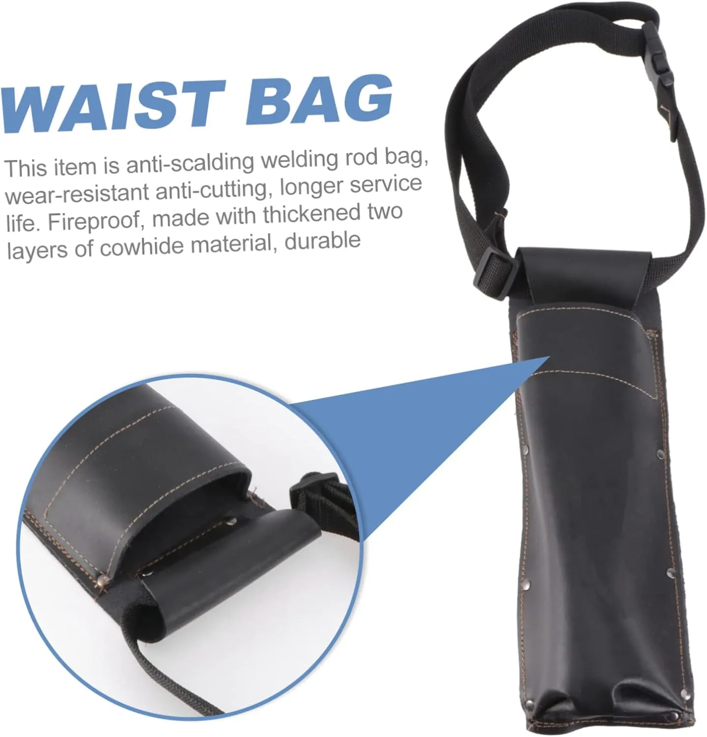 2 Pcs Welding Rod Bag Welding Rod Container Scalding Fireproof Cowhide Material