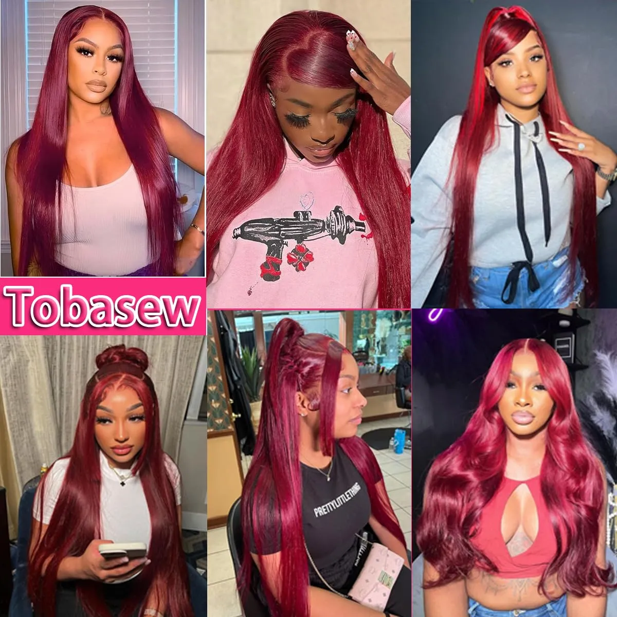 200 Density Burgundy Straight Lace Front Wigs Human Hair 99J 13x6 HD Lace Frontal Red Wigs Pre Plucked With Baby Hair Brazilian Virgin Human Hair Glueless Wigs for Women Natural Hairline 24 Inch