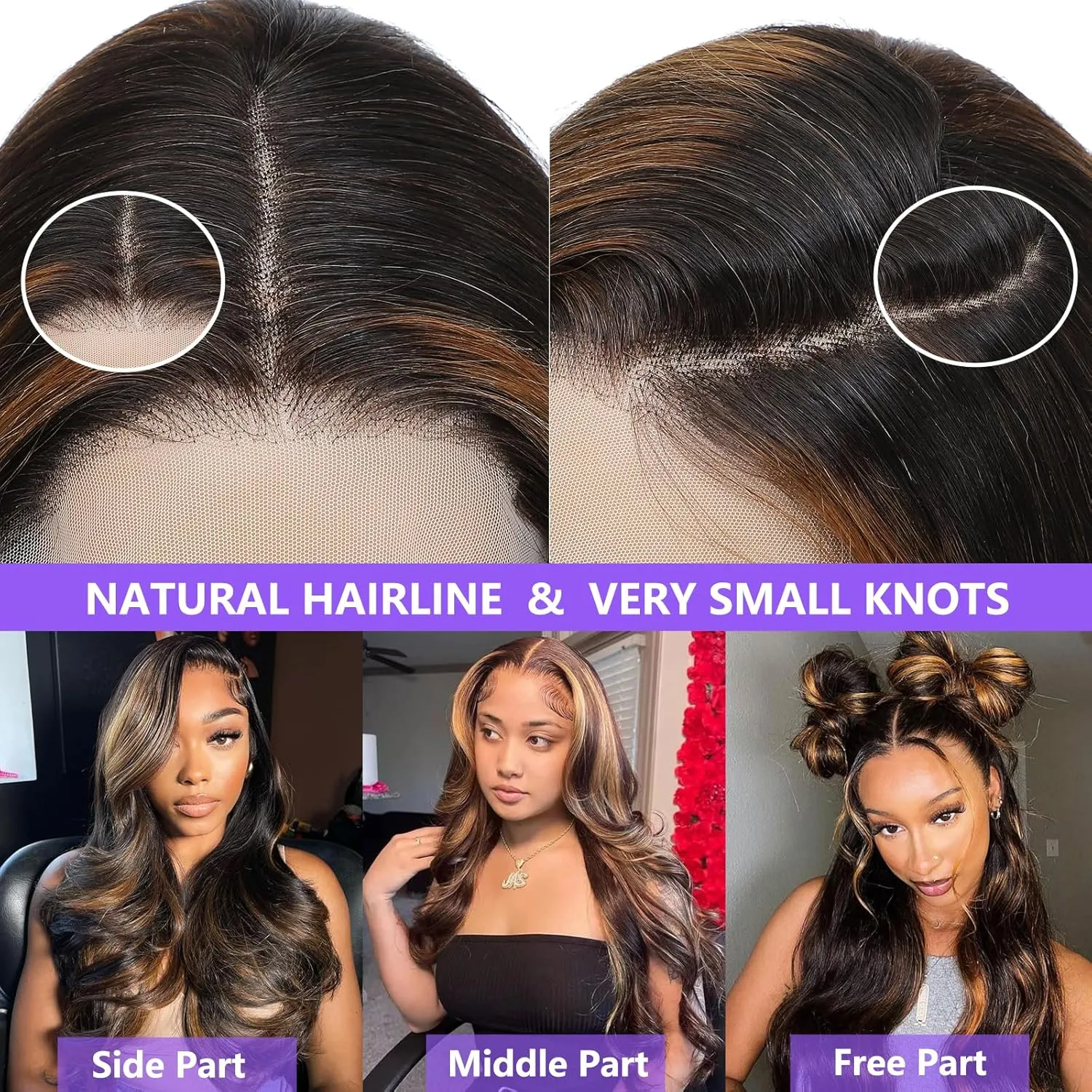 22 Inch 13x4 Ombre Lace Front Wigs Human Hair 180 Density 1B/30 Highlight Ombre 13x4 HD Transparent Lace Front Wigs Colored Balayage Wig Body Wave Human Hair Wigs for Women