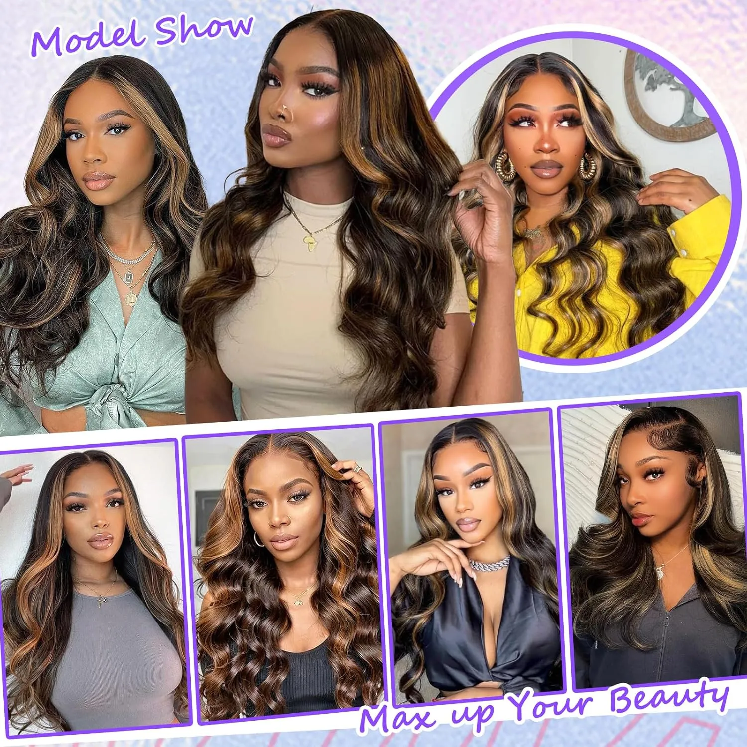 22 Inch 13x4 Ombre Lace Front Wigs Human Hair 180 Density 1B/30 Highlight Ombre 13x4 HD Transparent Lace Front Wigs Colored Balayage Wig Body Wave Human Hair Wigs for Women