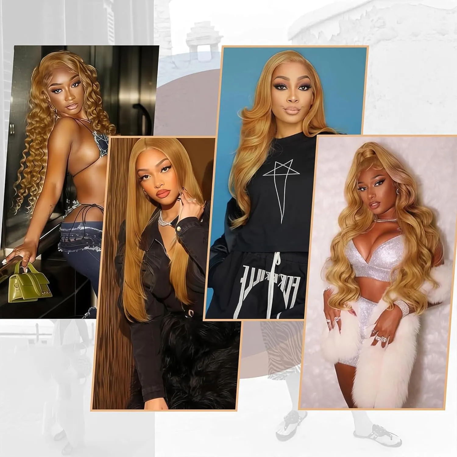 22 Inch Honey Blonde Wig Human Hair Body Wave 13x6 HD Lace Front Wigs Human Hair 27# Colored Pre Plucked Honey Blonde Body Wave Lace Front Wigs Human Hair 180% Density Glueless Wigs for Women