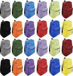 24 Pack Backpack, Bulk 17 inch Outdoor Travel Zippered Bags Bulk Pack for Corporate Events Men & Women