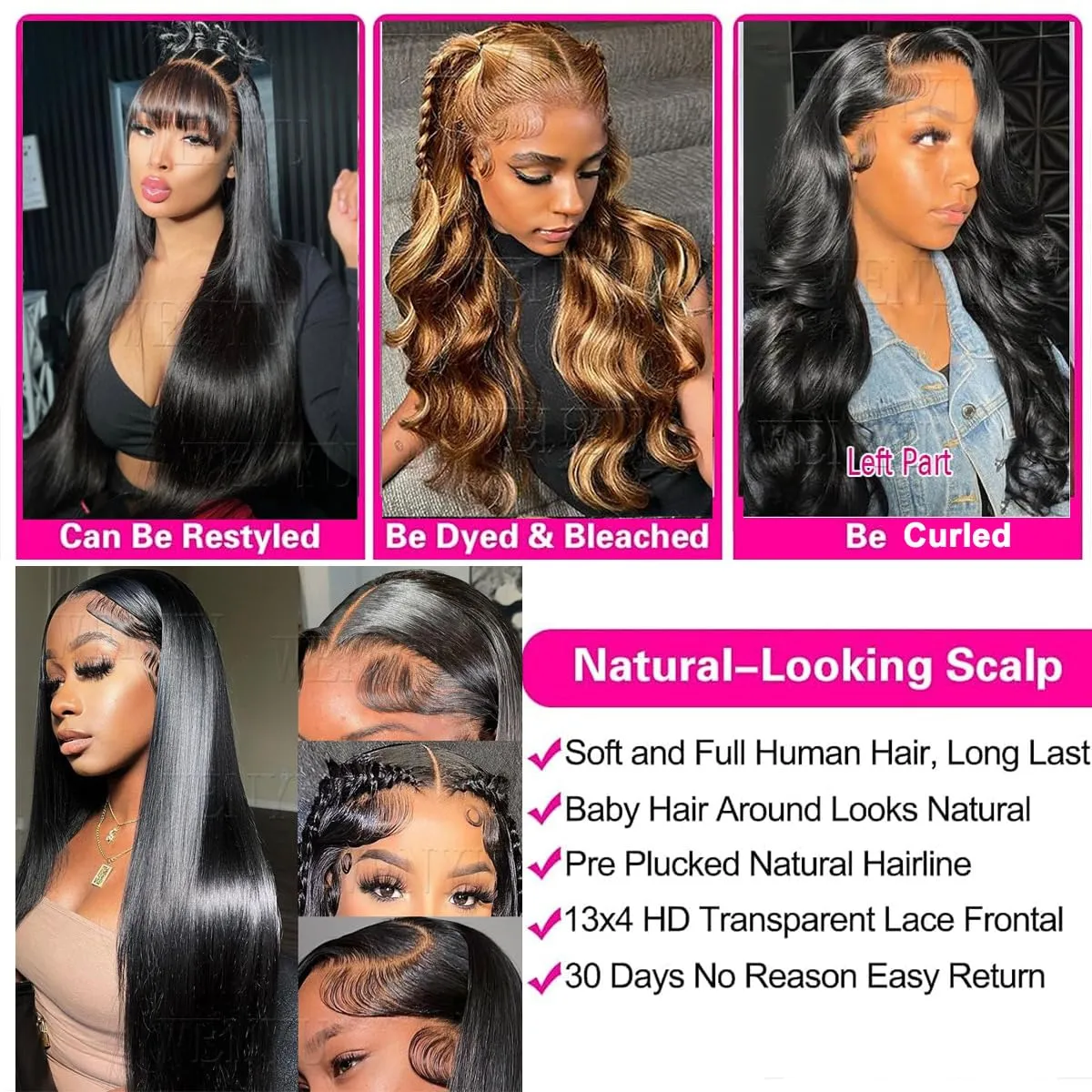 26 inch Straight Lace Front Wigs Human Hair Wig Pre Plucked 13x4 Straight Human Hair Wigs For Black Women Straight Frontal Wigs