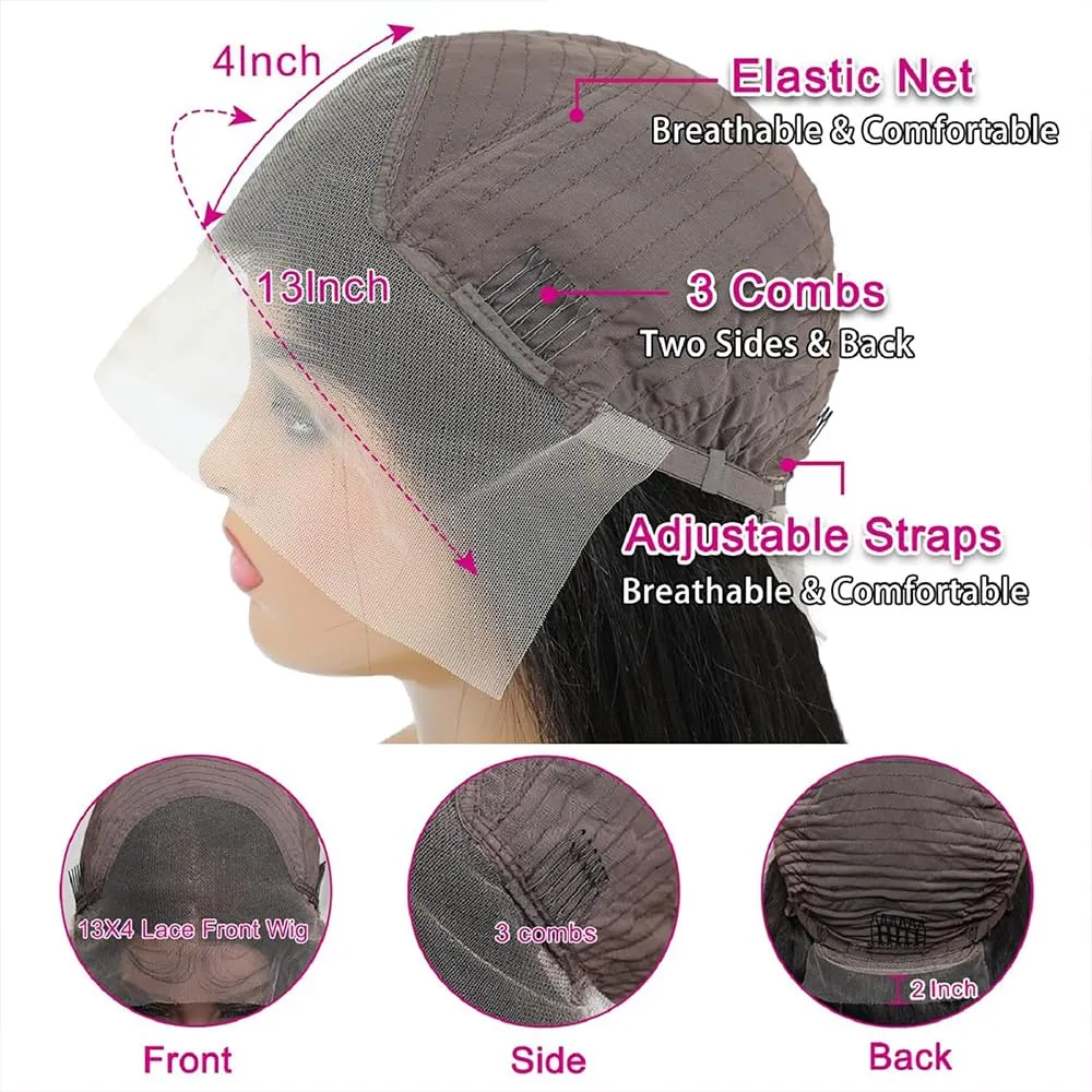 28 Inch Body Wave Lace Front Wigs Human Hair 13x4 HD Lace Front Wigs Human Hair Pre Plucked Body Wave Glueless Frontal Wigs Human Hair 180% Density for Women
