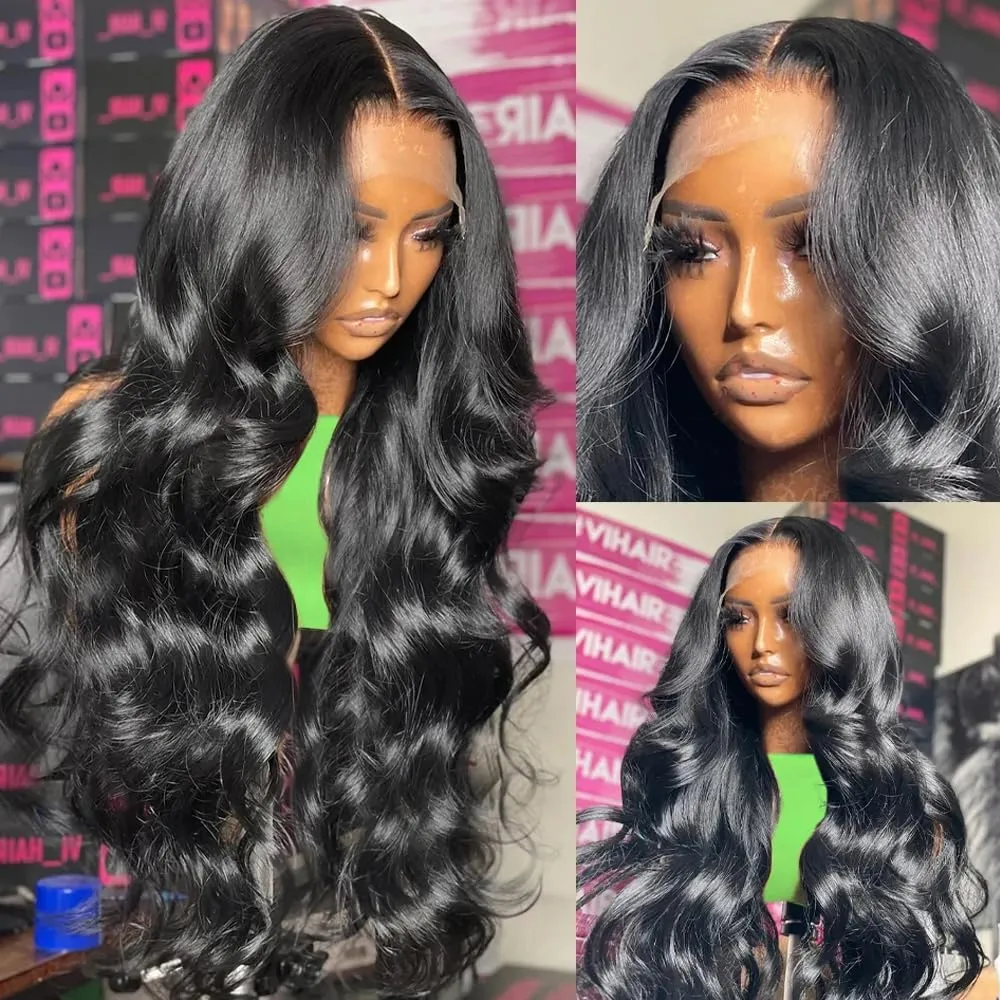 28 Inch Body Wave Lace Front Wigs Human Hair 13x4 HD Lace Front Wigs Human Hair Pre Plucked Body Wave Glueless Frontal Wigs Human Hair 180% Density for Women