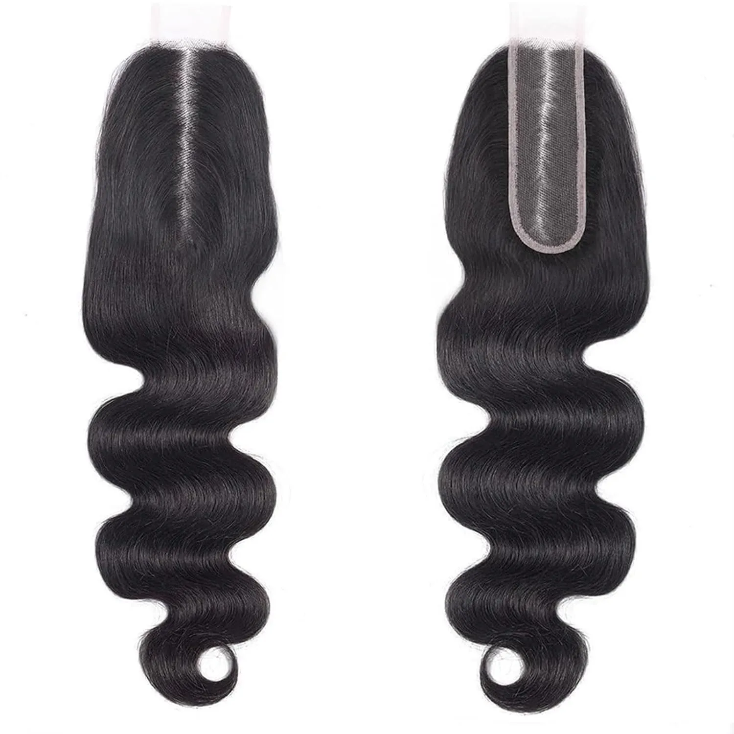 2x6 Closure Human Hair 16 Inch HD Transparent Lace 2x6 Body Wave Closure Middle Part Brazilian Human Hair Closure With Baby Hair Natural Black