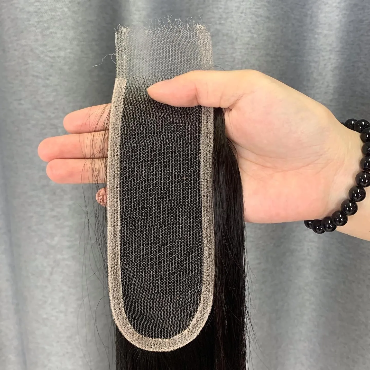 2x6 HD Swiss Lace Melt Skin Lace Closure Long Deep Parting Raw Hair Materials Straight Style Much Fuller with Natural Hair Line Human Hair Natural Black Color (12inch, HD 2x6 lace closure)