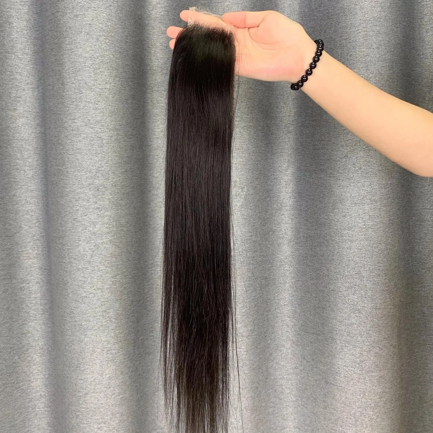 2x6 HD Swiss Lace Melt Skin Lace Closure Long Deep Parting Raw Hair Materials Straight Style Much Fuller with Natural Hair Line Human Hair Natural Black Color (12inch, HD 2x6 lace closure)