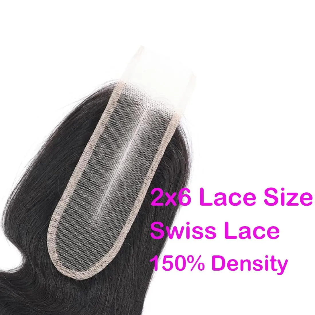 2x6 Human Hair HD Transparent Lace Closure Body Wave Skinlike14inch100% Virgin 2x6 Human Hair Middle Part Kim K Closure Brazilian 2x6 Body Wave HD Closure Natural Black glueless pre plucked bleached