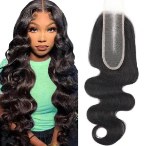 2x6 Human Hair HD Transparent Lace Closure Body Wave Skinlike14inch100% Virgin 2x6 Human Hair Middle Part Kim K Closure Brazilian 2x6 Body Wave HD Closure Natural Black glueless pre plucked bleached