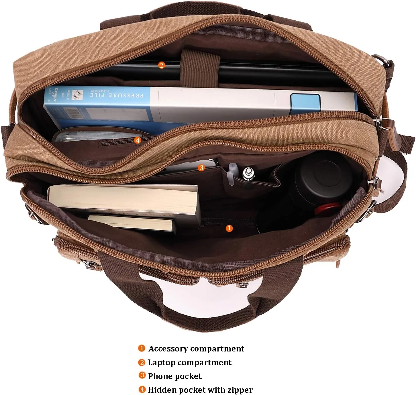 3 in 1 Convertible Laptop Backpack, 17.3 inch Messenger Bag for Men, Multi-Functional Travel Laptop Bag for College Men Women (17.3 Inch, Coffee)