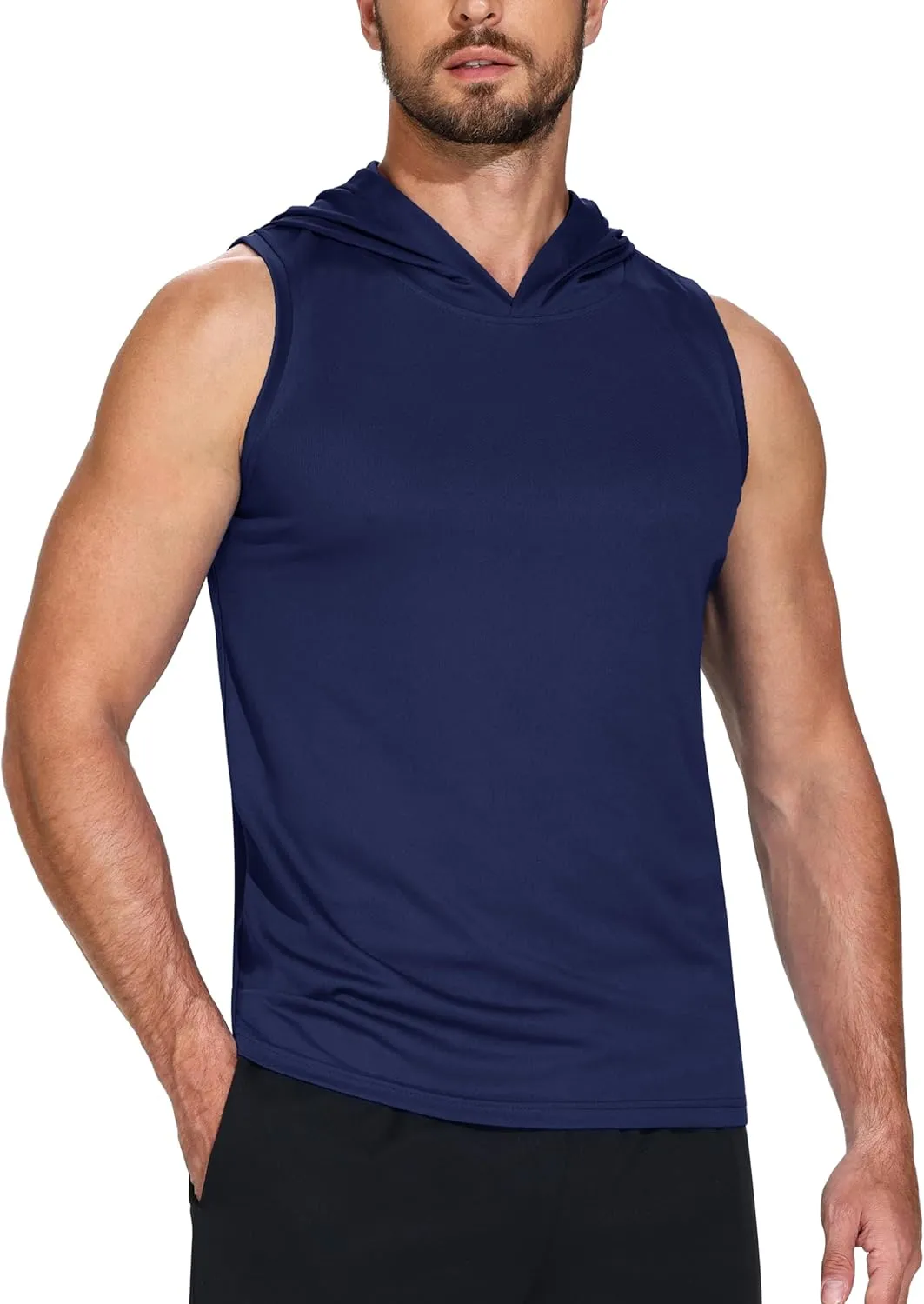 3 Pack Men's Dry Fit Moisture Wicking Tech Quick Dry Sleeveless Shirts Mesh Hoodie Active Athletic Tank Tops