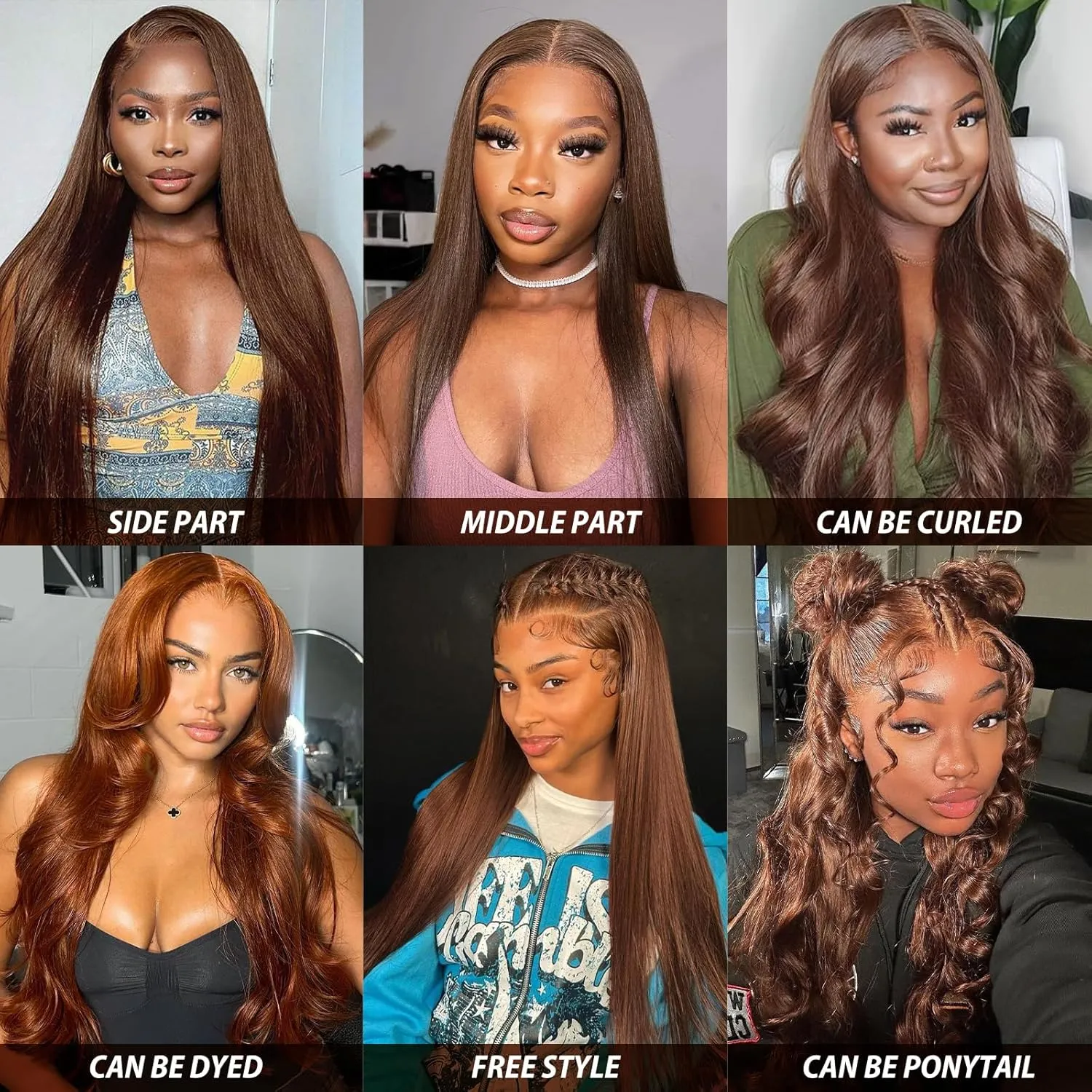 30 Inch 13x6 Chocolate Brown Lace Front Wig Human Hair HD Transparent Straight Lace Front Wigs Human Hair Pre Plucked Brown Wig Human Hair Colored #4 Frontal Wigs Human Hair