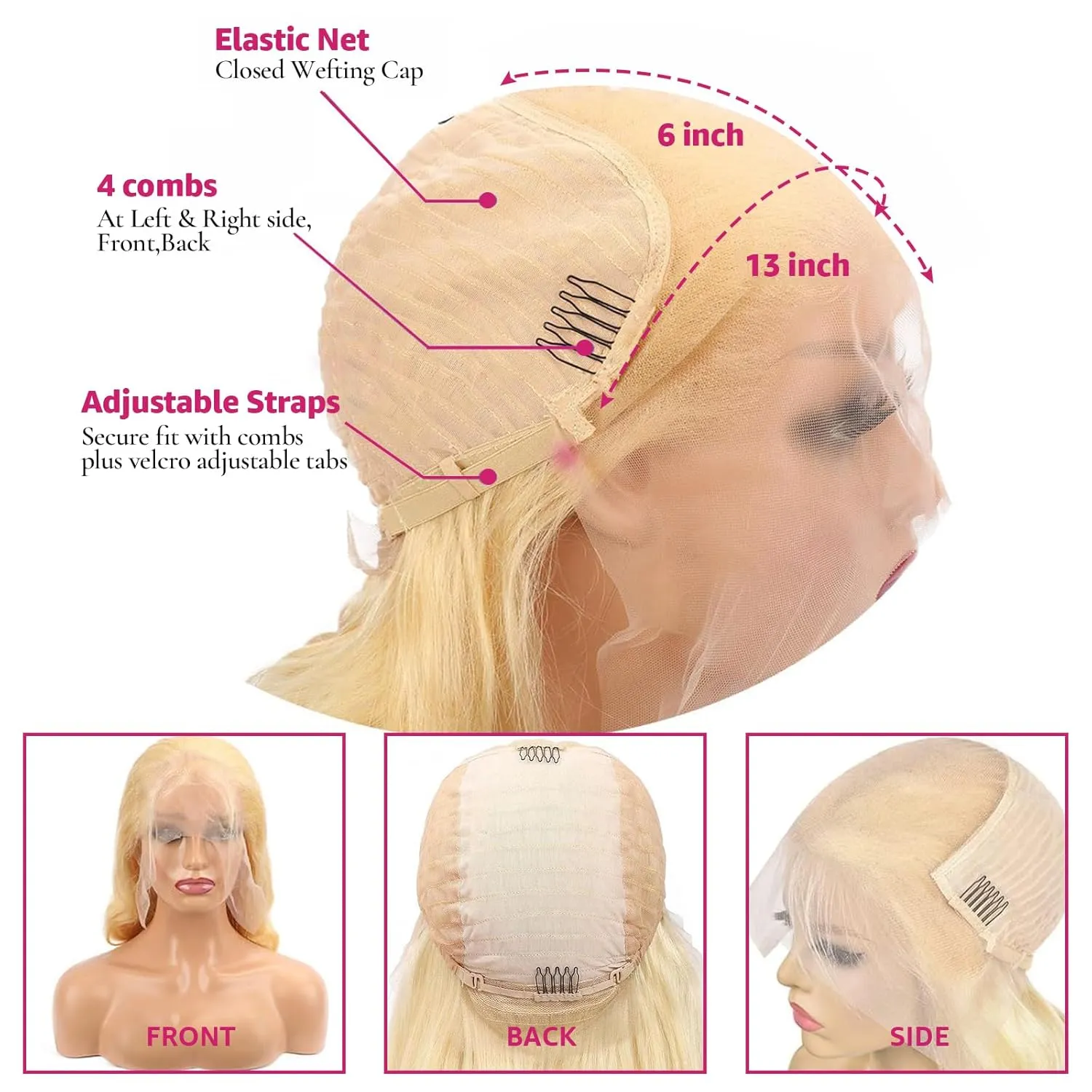 30 Inch 613 13x6 Lace Front Wig Human Hair 200 Density Blonde Body Wave 13x6 Lace Front Wigs Human Hair Blonde Wig 613 HD Lace Frontal Wigs Pre Plucked 613 Human Hair Wig