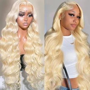 30 Inch 613 13x6 Lace Front Wig Human Hair 200 Density Blonde Body Wave 13x6 Lace Front Wigs Human Hair Blonde Wig 613 HD Lace Frontal Wigs Pre Plucked 613 Human Hair Wig