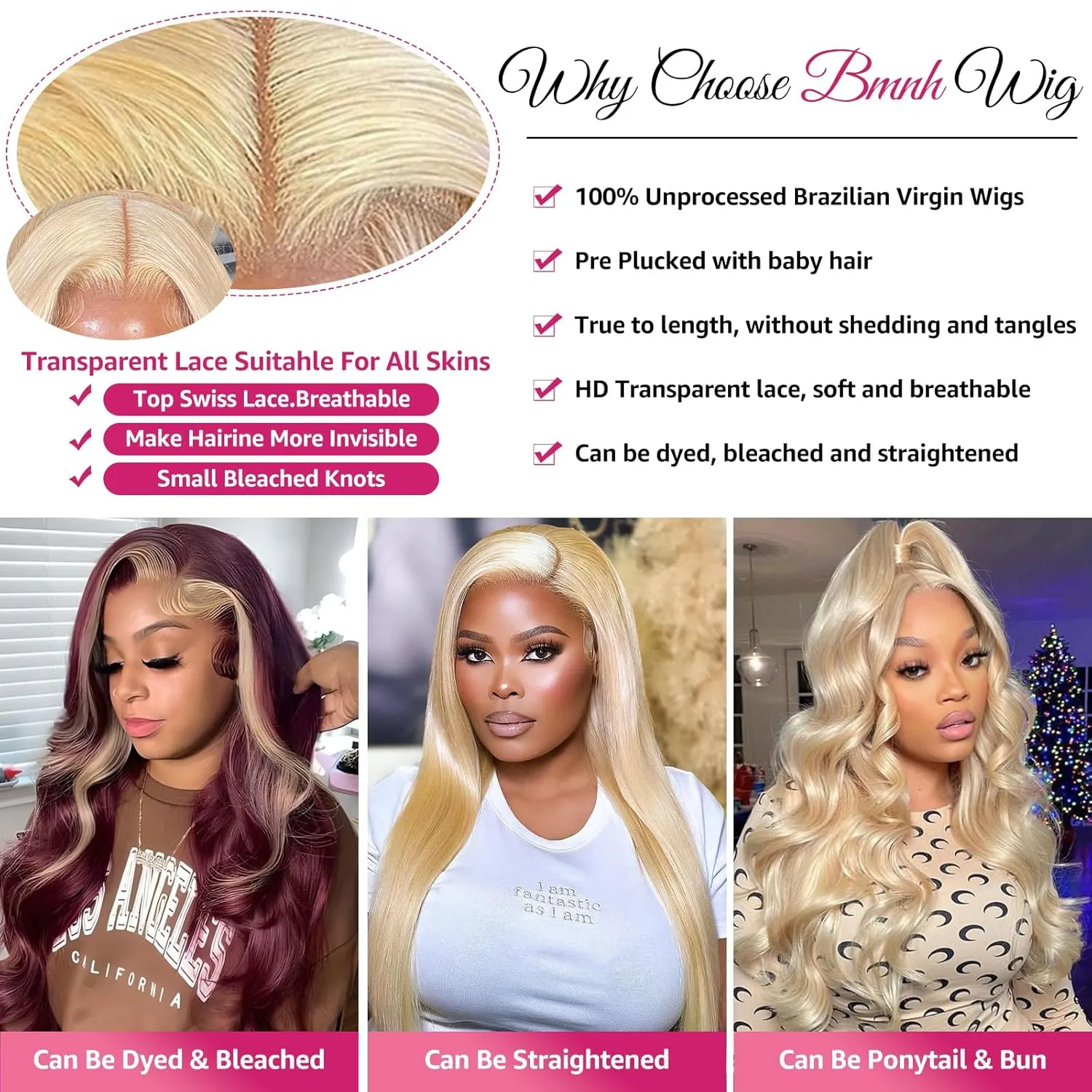 30 Inch 613 13x6 Lace Front Wig Human Hair 200 Density Blonde Body Wave 13x6 Lace Front Wigs Human Hair Blonde Wig 613 HD Lace Frontal Wigs Pre Plucked 613 Human Hair Wig