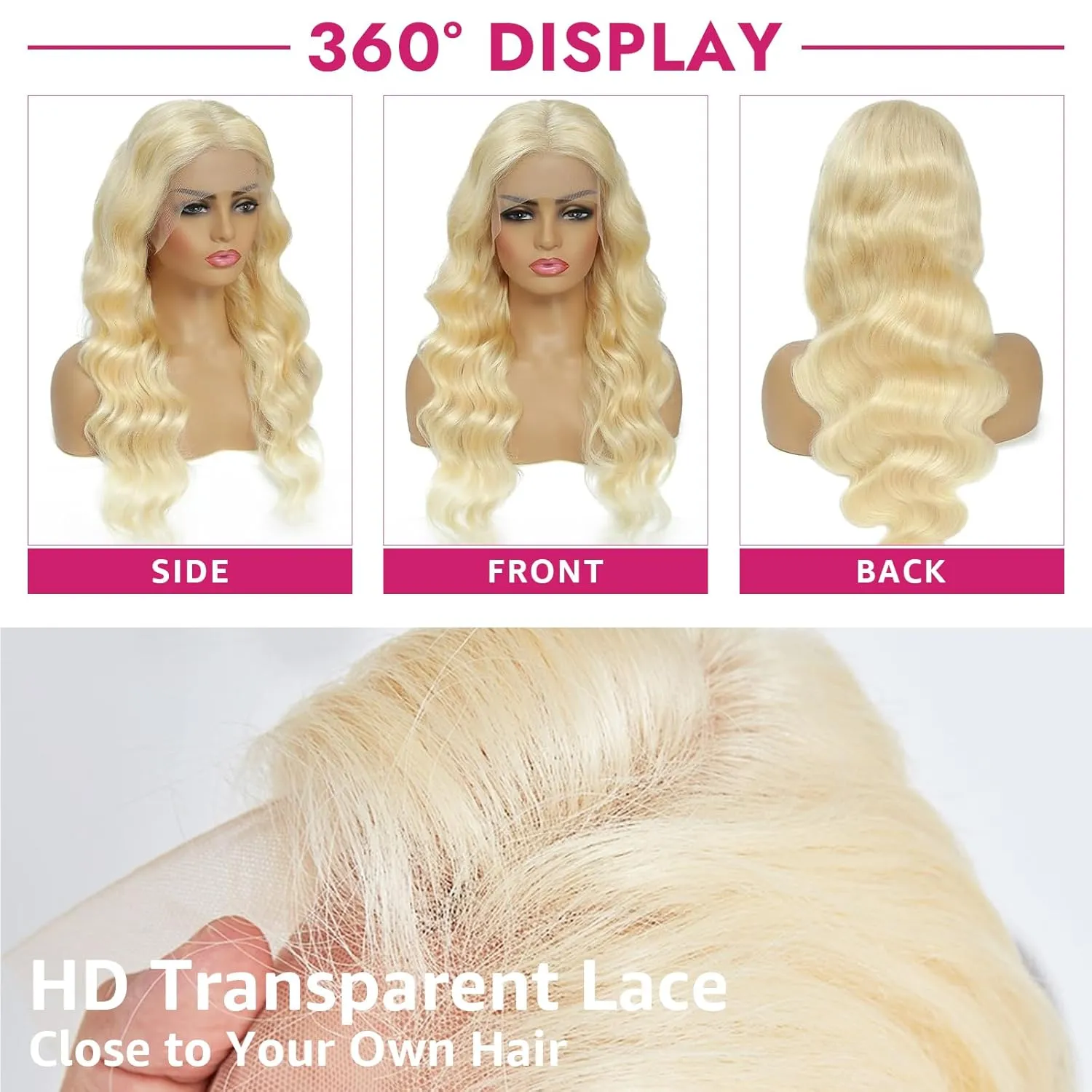 30 Inch 613 13x6 Lace Front Wig Human Hair 200 Density Blonde Body Wave 13x6 Lace Front Wigs Human Hair Blonde Wig 613 HD Lace Frontal Wigs Pre Plucked 613 Human Hair Wig