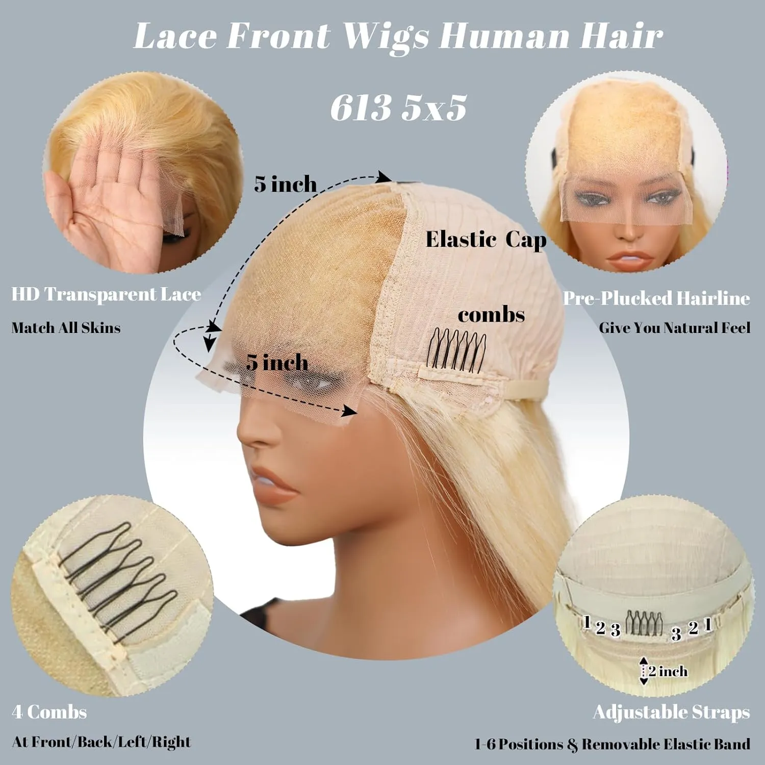 30 Inch 613 5x5 Lace Front Wig Human Hair 200 Density Straight Blonde Wig Human Hair 613 HD Lace Frontal Wigs Human Hair 5x5 613 Blonde Lace Front Wigs Human Hair Straight Pre Plucked for Women