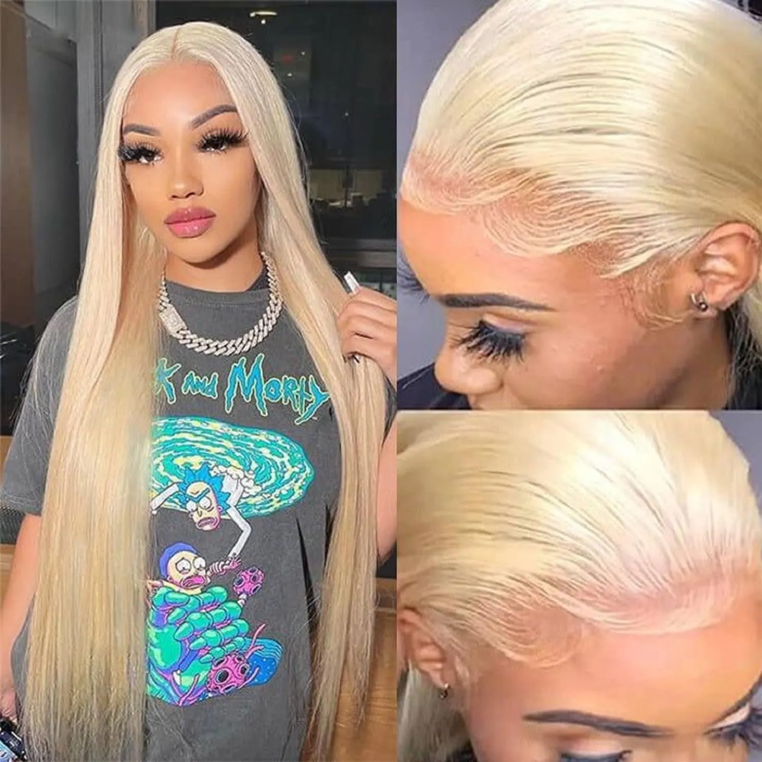 30 Inch 613 Lace Front Wig Human Hair 5x5 HD Lace Closure Wigs Blonde Glueless Straight HD Lace Front Wigs Human Hair Pre Plucked 180 Density 613 Blonde Human Hair Wig for Women
