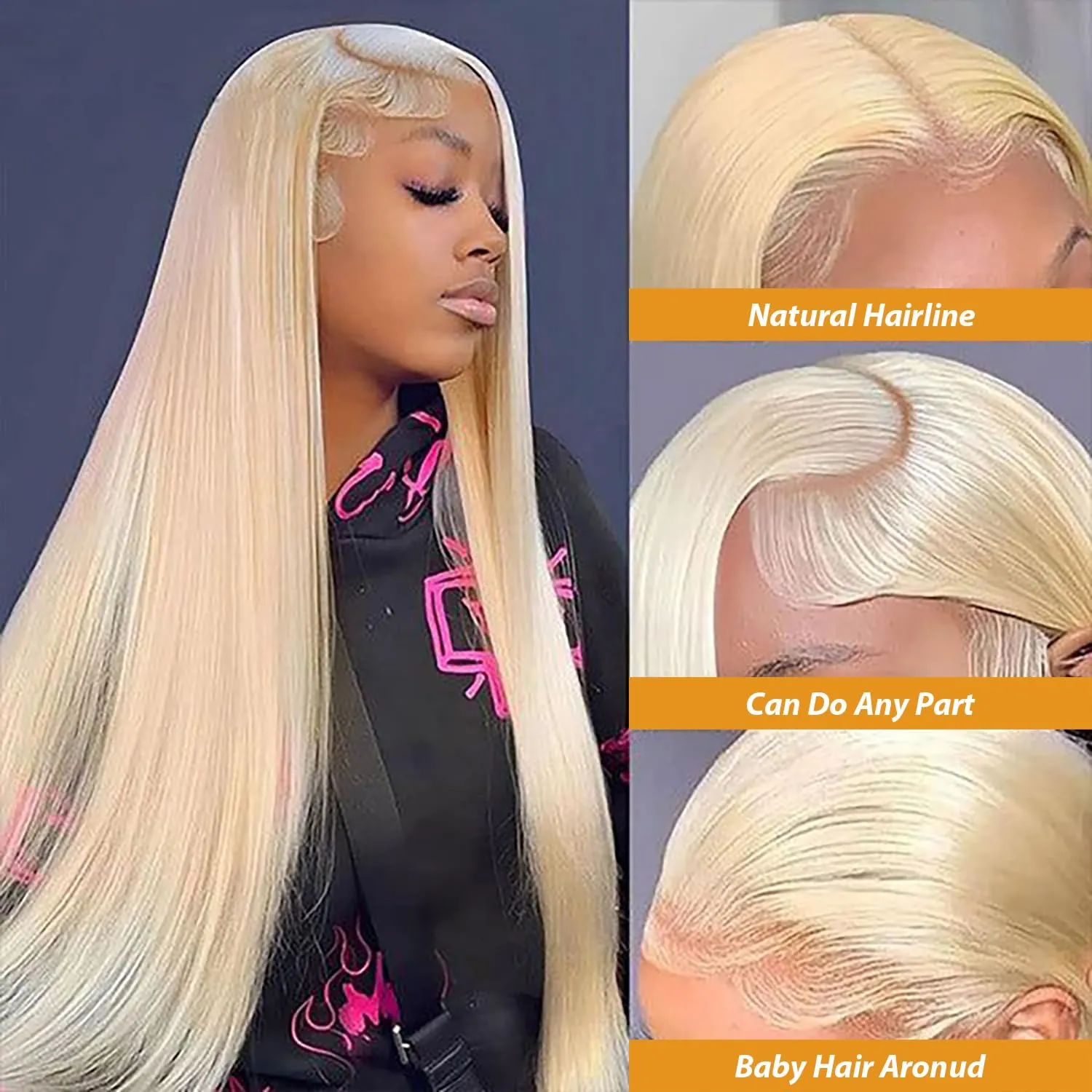 30 Inch 613 Lace Front Wig Human Hair 5x5 HD Lace Closure Wigs Blonde Glueless Straight HD Lace Front Wigs Human Hair Pre Plucked 180 Density 613 Blonde Human Hair Wig for Women