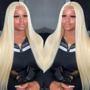 30 Inch 613 Lace Front Wig Human Hair 5x5 HD Lace Closure Wigs Blonde Glueless Straight HD Lace Front Wigs Human Hair Pre Plucked 180 Density 613 Blonde Human Hair Wig for Women