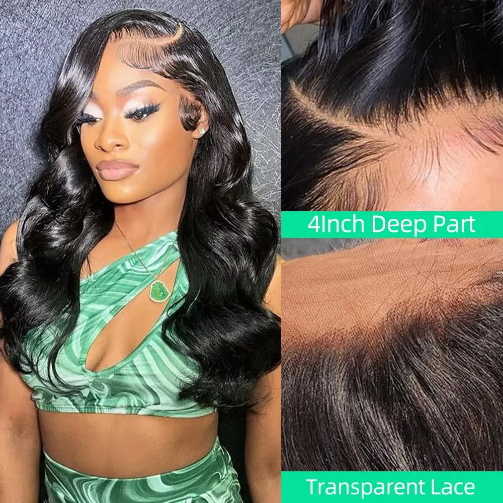 30 Inch Body Wave Lace Front Wigs Human Hair 13x4 Body Wave Human Hair Wigs 180% Density Glueless Human Hair Wigs Lace Frontal Wigs Pre Plucked for Women