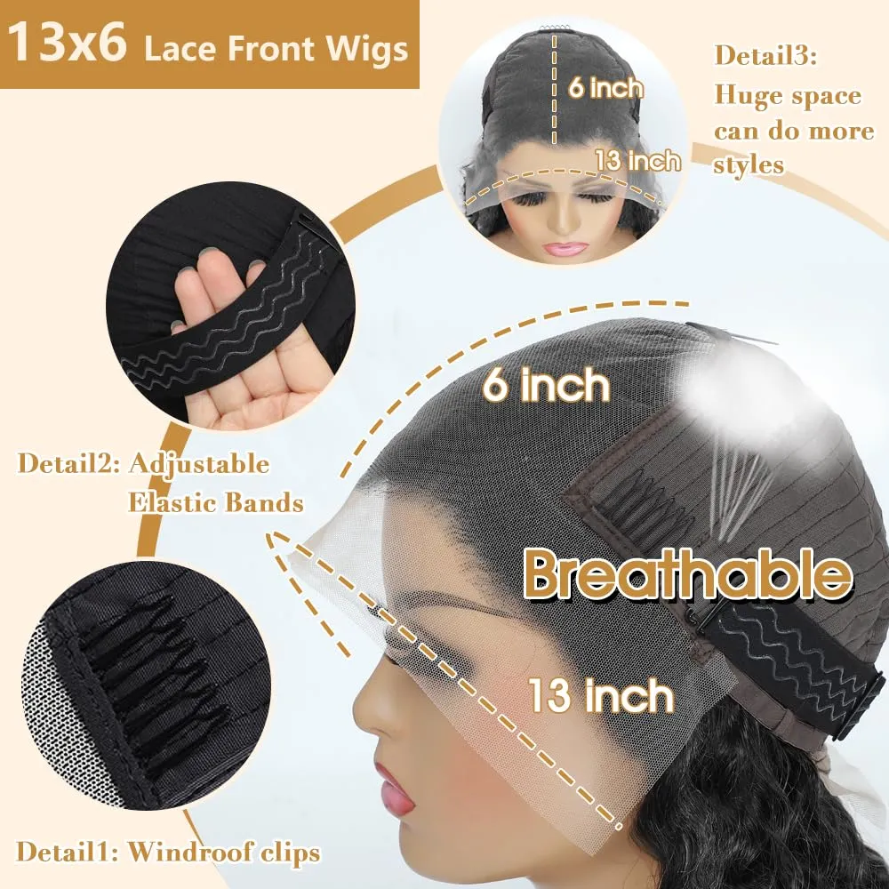 30 Inch Body Wave Lace Front Wigs Human Hair 13x6 HD Lace Front Wigs Human Hair 200 Density Glueless Wigs Pre Plucked Virgin Hair Lace Front Wigs for Women