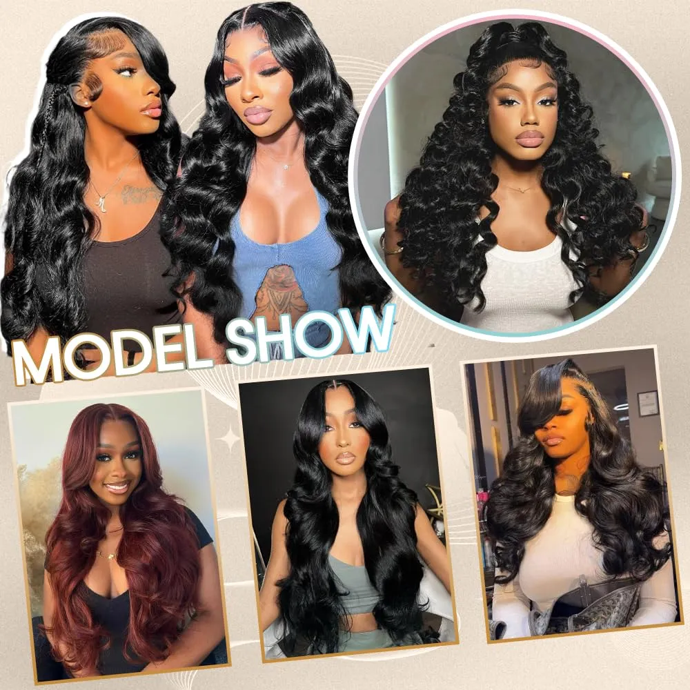 30 Inch Body Wave Lace Front Wigs Human Hair 13x6 HD Lace Front Wigs Human Hair 200 Density Glueless Wigs Pre Plucked Virgin Hair Lace Front Wigs for Women