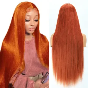 30 Inch Ginger Orange 13x6 Lace Front Wig Human Hair