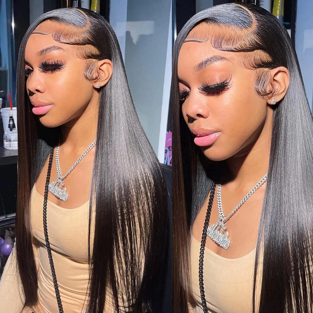 30 Inch Straight Lace Front Wig Human Hair 13x6 Straight HD Lace Front Wigs Human Hair Wigs for Women Pre Plucked 180% Density Straight Lace Frontal Wigs Human Hair Natural Black