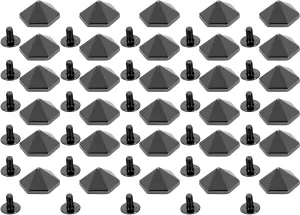 30 Set Hex Pointed Rivet, 15mm Zinc Alloy Screwbak Rivet 6mm Crossing Screw for Handbag Shoe Clothing Easy Installation Suitable for Leather Projects (Gray)