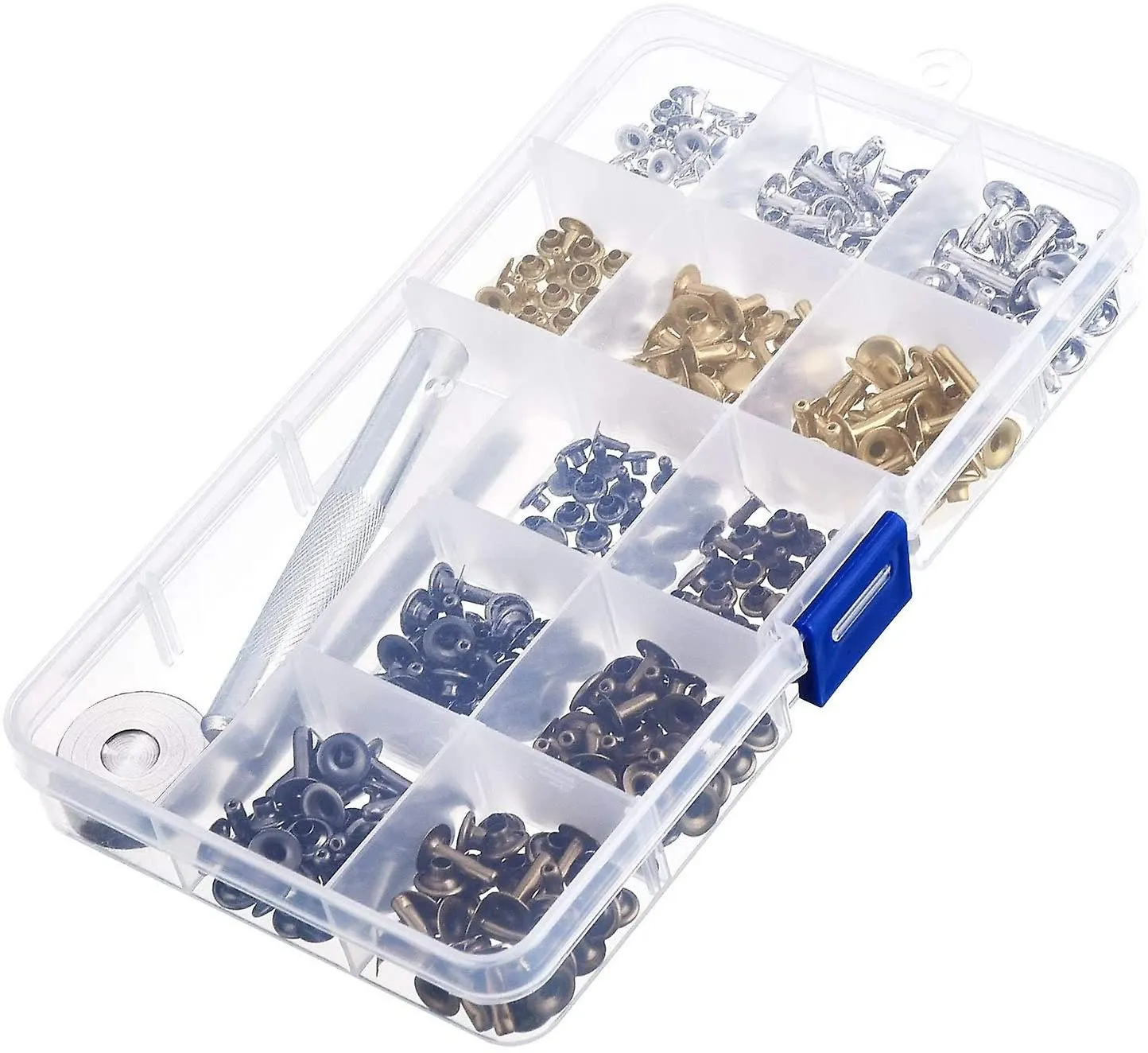 300 Set Leather Rivets Double Cap Rivet Buttons With Setting Tool Kit And Stor